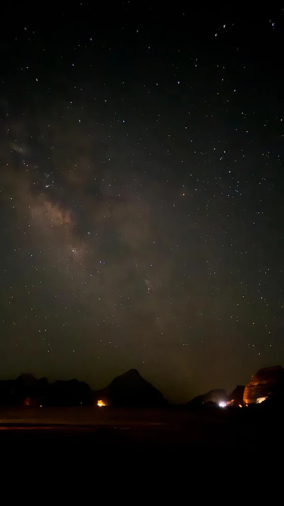 Starry sky above wadi rum, Jordan