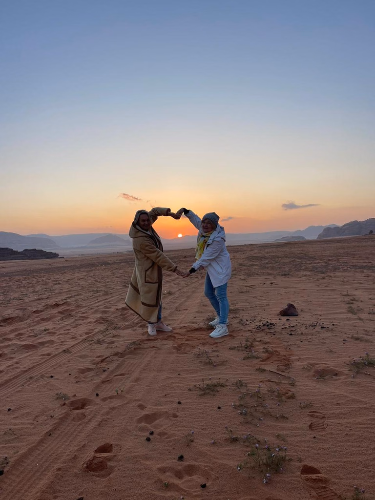 Hearty Sunset in Wadi rum, jordan