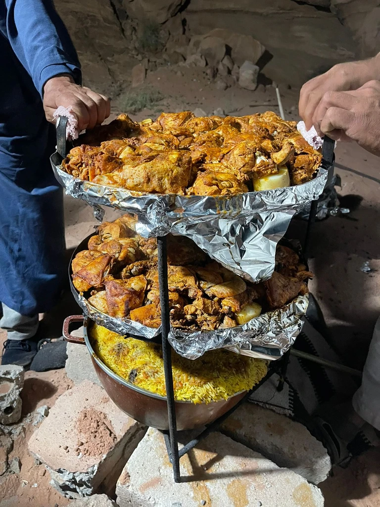 Cooked Zarb served at our bedouin camp