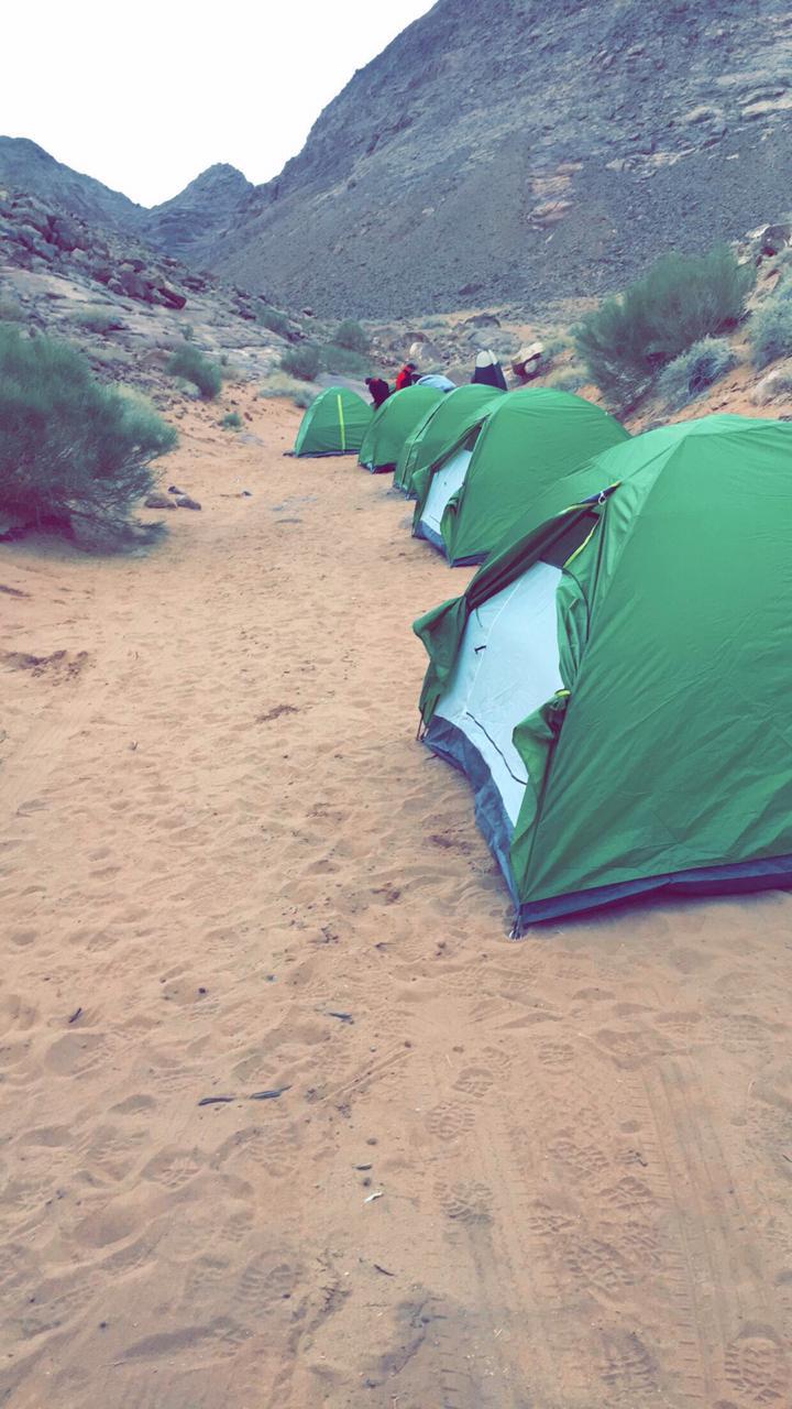 Couple of tents in a row in the desert Wadi Rum, Jordan