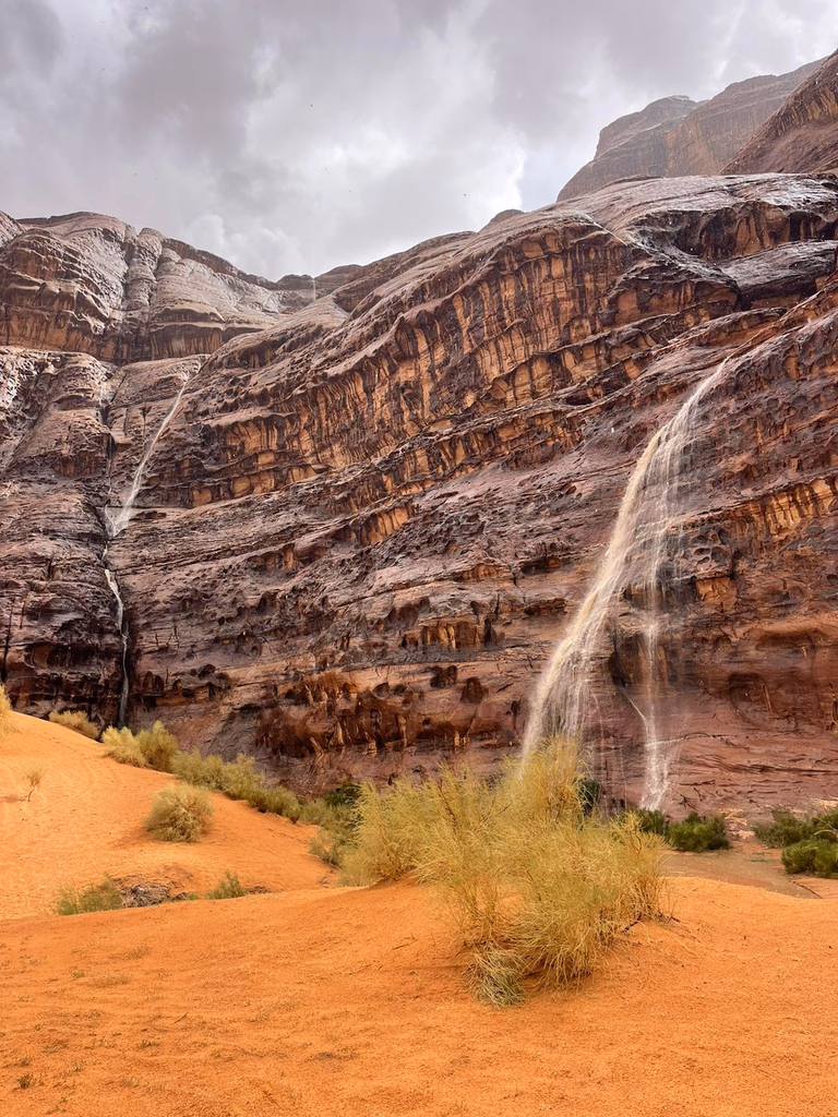 Wadi Rum Rock Springs during rainfall