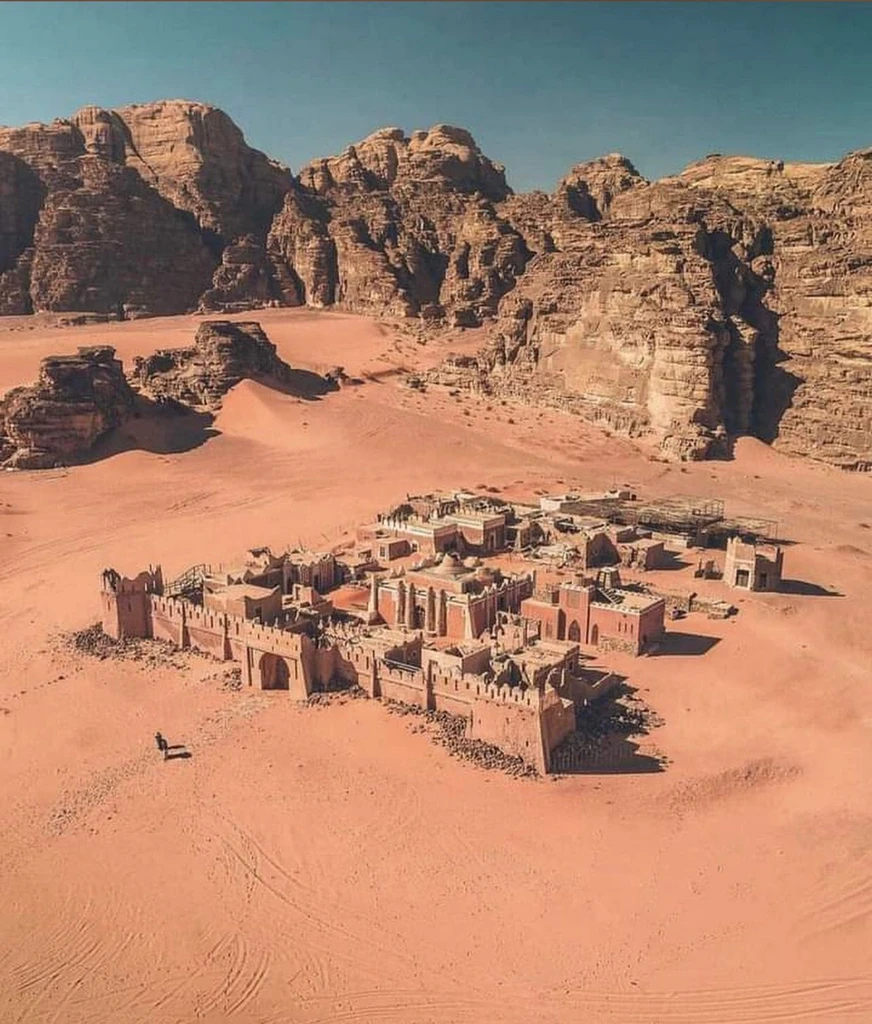 French Castle from above in Wadi Rum Jordan