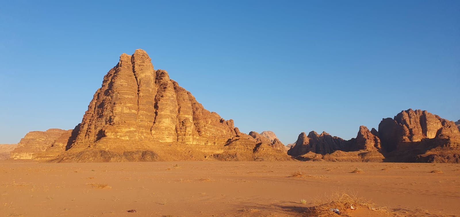 Seven Pillars of Wisdom rock formation in Wadi Rum