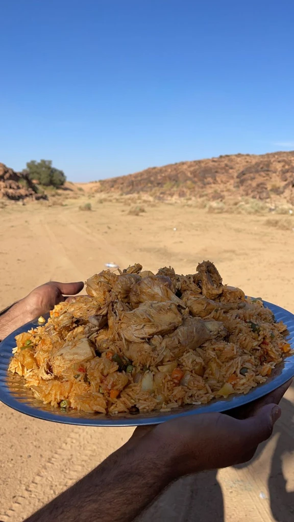 Kabsa served for Lunch at our Desert Jeep Tour