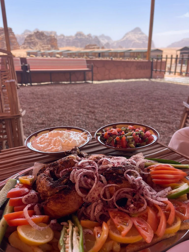Lunch dishes at our Bedouin Camp