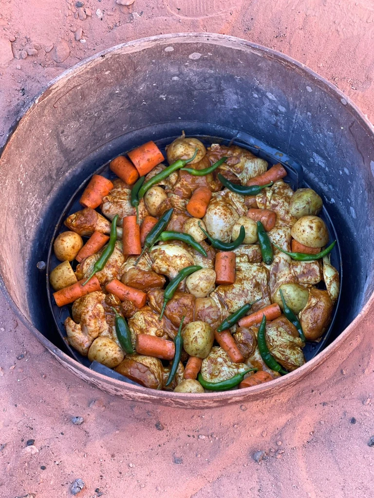 Zarb before being cooked in our camp