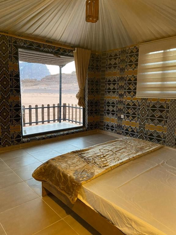 Panoramic window view from our Bedouin Camp House